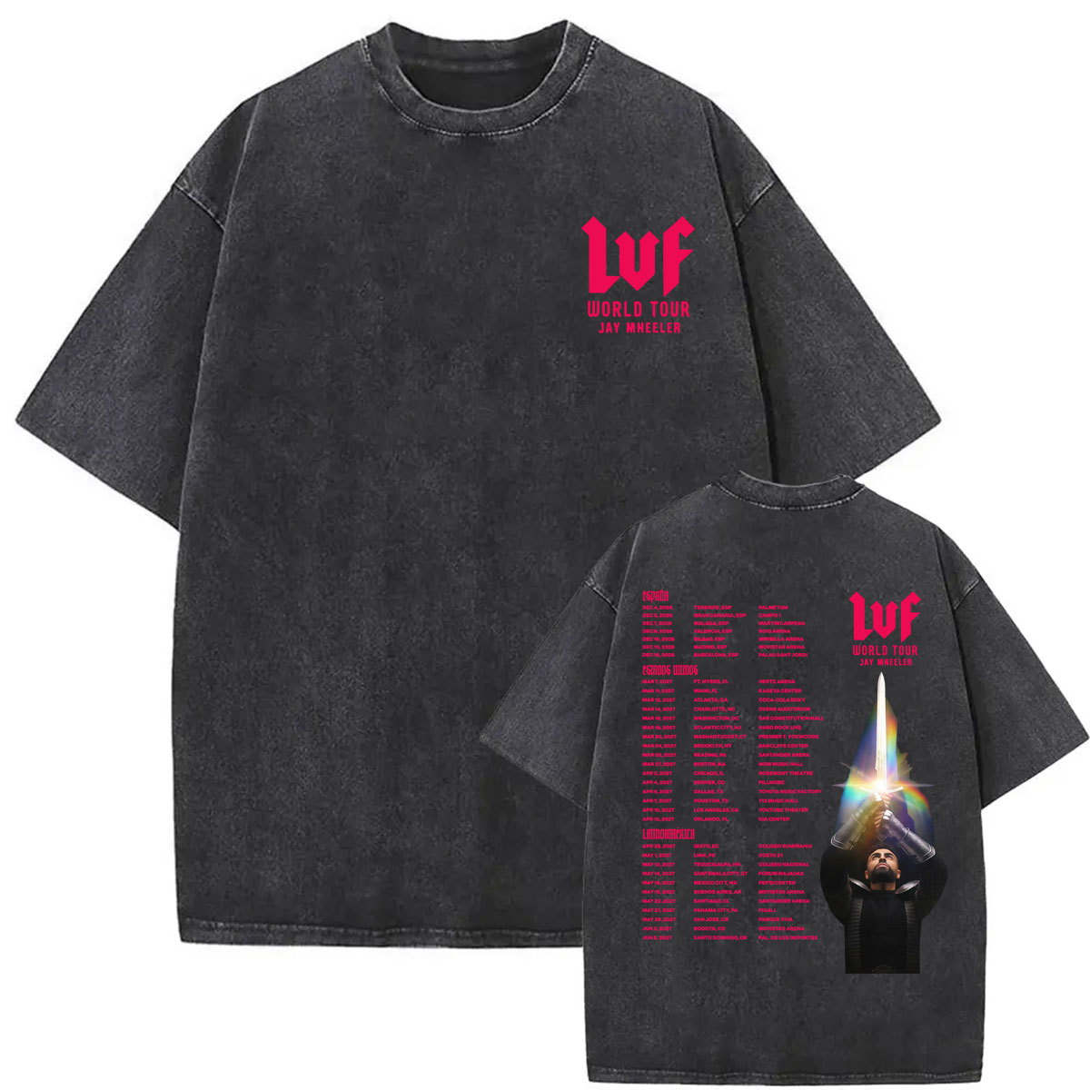 Vintage Fashion La - T-shirt vintage délavé Rapper Jay Wheeler